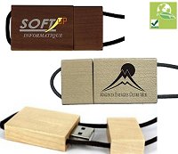 cle usb bois avec marquage et lani�re