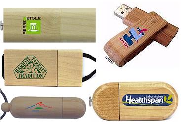 large choix de cl�s usb en bois personnalis�es