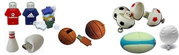 cles usb sport forme de ballon de football, rugby, sports