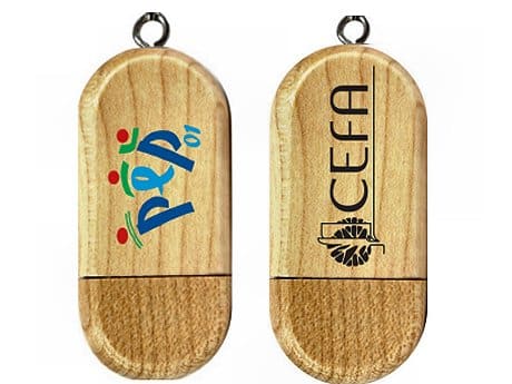 Clé USB publicitaire Bois GALET avec marquage logo