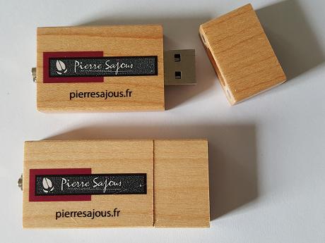 cle usb publicitaire bois naturel