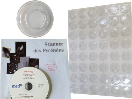 clip PVC transparent adhésif pour CD