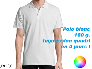 Polo publicitaire blanc personnalise