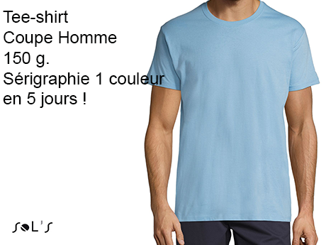tee-shirt personnalisé homme serigraphie 1 couleur