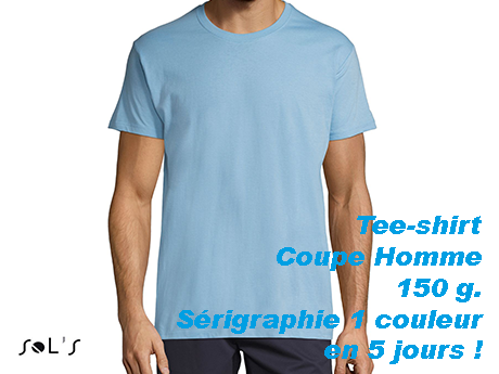 Tee shirt personnalise sérigraphie 1 couleur