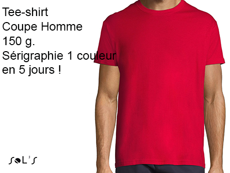 tee-shirt personnalisé homme serigraphie 1 couleur