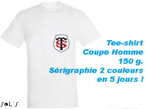 Tee-shirt blanc avec marquage sérigraphie 2 couleurs