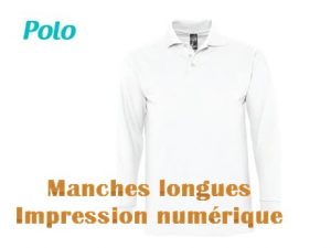 polo publicitaire blanc manche longue