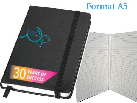 carnet de notes personnalisé A5 noir