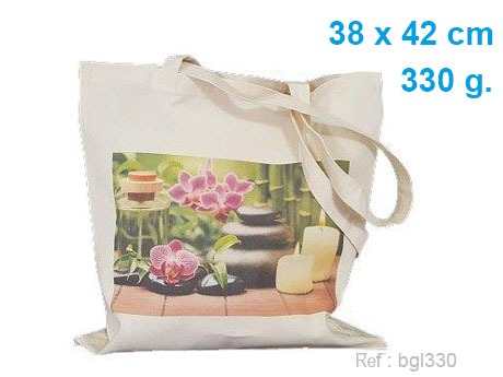 Sac coton publicitaire ecru 330 g avec marquage publicitaire en France