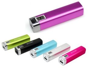 Powerbank publicitaire MT03 – 2200 et 2600 mah avec indicateur