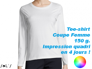 Tee shirt blanc personnalisé femme