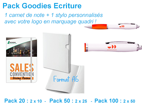 goodies publicitaires écriture