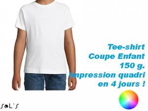 Tee-shirt publicitaire enfant coton blanc