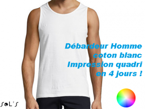 Débardeur personnalisé homme coton blanc