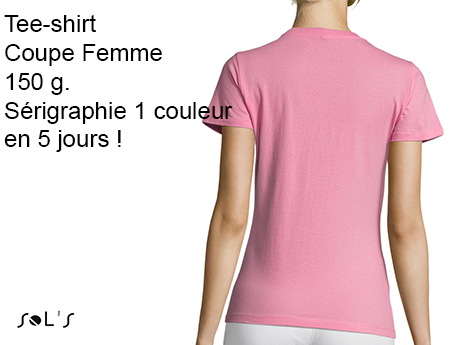 tee shirt personnalisé femme sérigraphie 1 couleur
