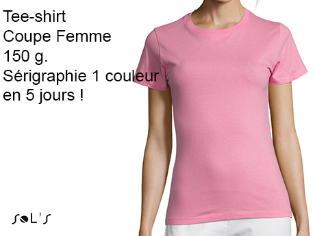 tee shirt personnalisé femme sérigraphie 1 couleur