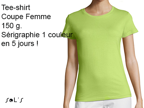 tee shirt personnalisé femme sérigraphie 1 couleur