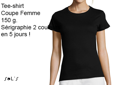 tee shirt personnalisé femme sérigraphie 2 couleurs