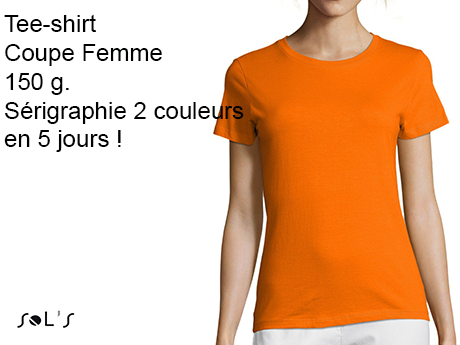 tee shirt personnalisé femme sérigraphie 2 couleurs