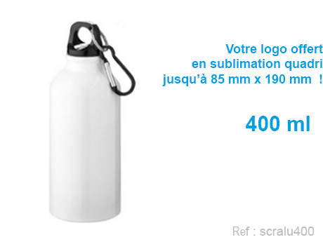 Gourde publicitaire personnalisée aluminium 400ml | Gourde | Génicado